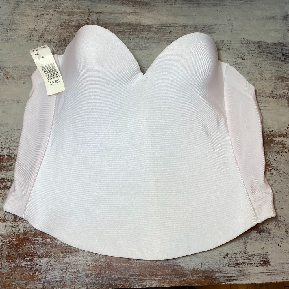 New Davids Bridal padded push up White Bustier 38B - Picture 1 of 7